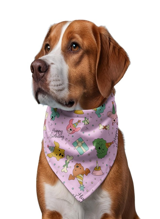 دبليو وشاح كلب W Brings Happy Birthday Celebration | هذا الوشاح الرائع بتصميمه المذهل هو إكسسوار مثالي لتزيين الكلاب، مقاس واحد يناسب الجميع (وردي). - Image 2